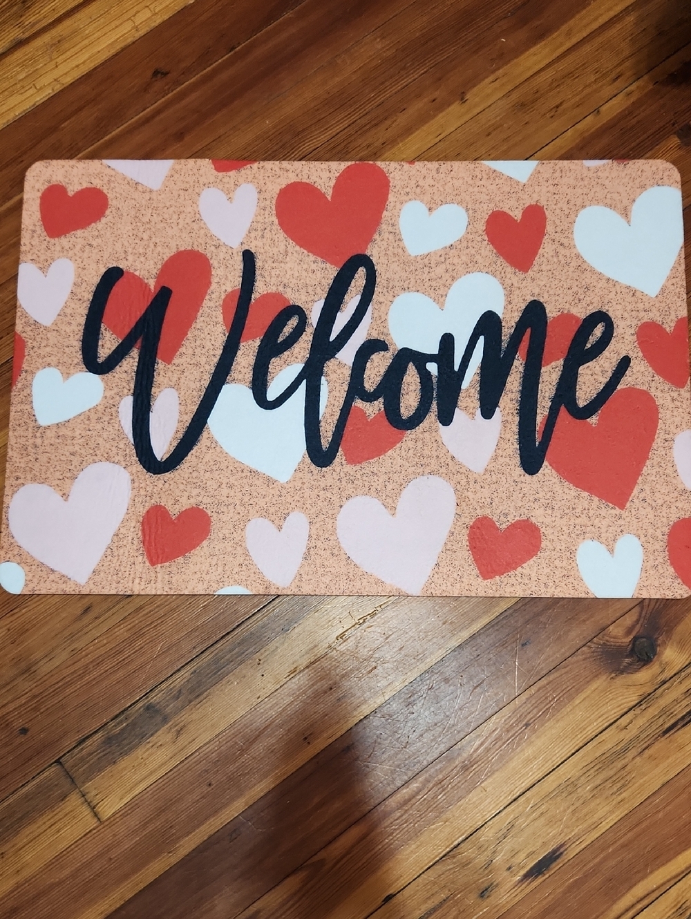 Welcome Heart Doormat - Pink and Red Brand NEW